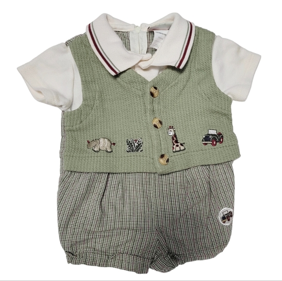 Vintage Other - Vintage 1990s B.T. Kids sage green collared plaid preppy classic outfit